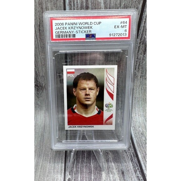 2006 PANINI WORLD CUP GERMANY STICKER #64 JACEK KRZYNOWEK PSA 6 Ex-nm Poland - Picture 1 of 10